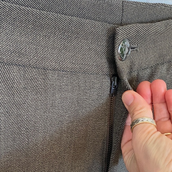 Armani Collezioni Wool Blend Brown Tan Trousers Pants Luxury Designer Minimalist - Picture 5 of 16